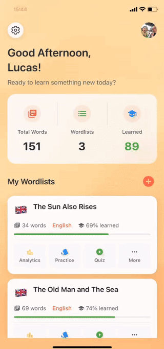 Decorebator App Demo - Live interaction showing quiz features, progress tracking, and learning flow